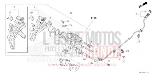 REAR BRAKE CALIPER NC750XDS de 2025